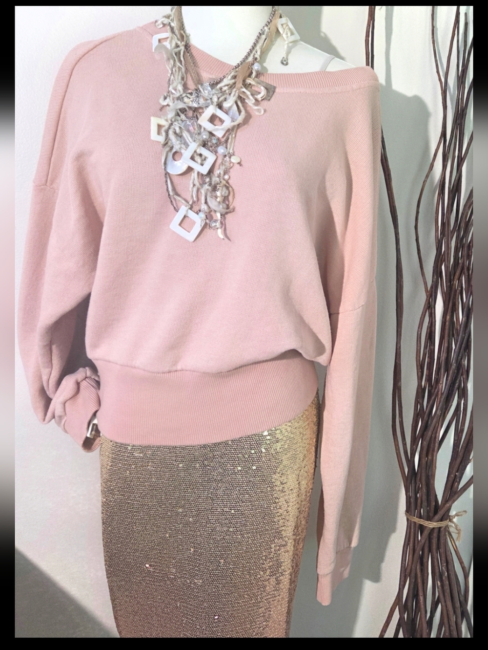 Don't Ask Why AEO Made In Italy- Pink Open Back Sweater One Size Fits Most
